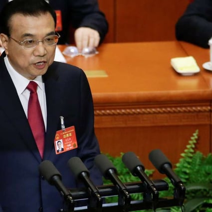 China's Premier Li Keqiang delivers a government work report during the opening session of the National People's Congress in Beijing. Photo: Reuters