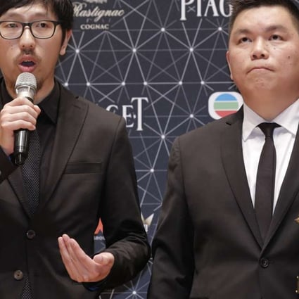 Ten Years’ director Ng Ka-leung (above, left) and producer Andrew Choi after winning the best picture prize at the 2016 Hong Kong Film Awards. Photo: AP