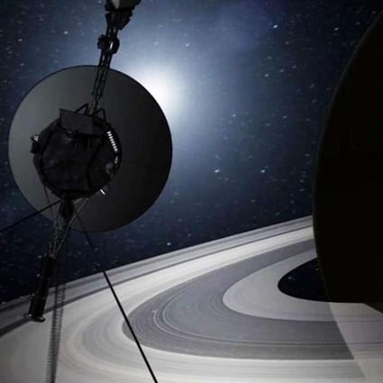 An artist’s concept shows NASA's Voyager-1, launched in 1977, encountering Saturn. Photo: Reuters