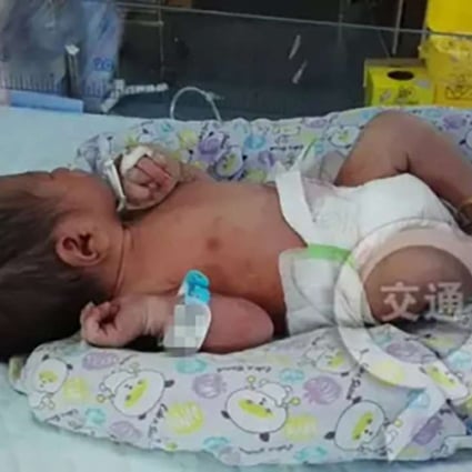 The baby boy was in good condition apart from a slight cold, the hospital said. Photo: Handout