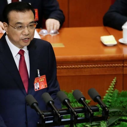 China's Premier Li Keqiang delivers a government work report during the opening session of the National People's Congress (NPC) in Beijing on March 5. Photo: Reuters