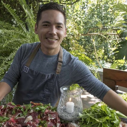Josh Boutwood of The Test Kitchen with a salad of cured lamb at Antonio’s in Tagaytay. Photo: George Tapan