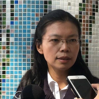 Lee Ching-yu, wife of Lee Ming-che, says her husband has been detained on the mainland. Photo: Handout