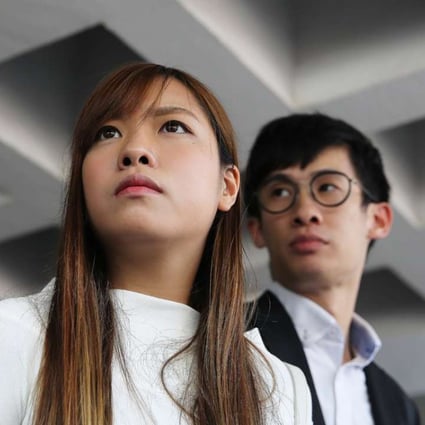 Yau Wai-ching (left) and Sixtus Baggio Leung Chung-hang were disqualified from the Legislative Council for failing to take their oaths appropriately. Photo: Sam Tsang