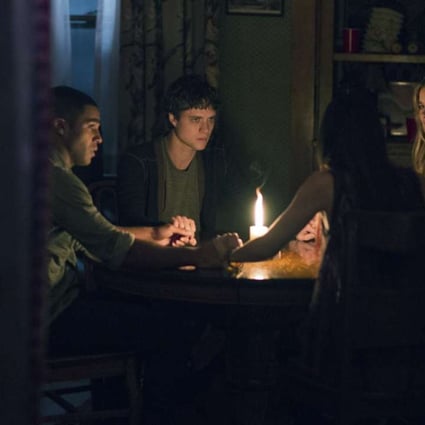 (From left) Lucien Laviscount, Douglas Smith, Jenna Kanell and Cressida Bonas in The Bye Bye Man (category: IIB), directed by Stacy Title.