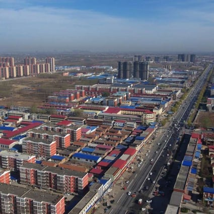 An aerial view of Xiongxian County, part of the site of the Xiongan New Area. Photo: Xinhua