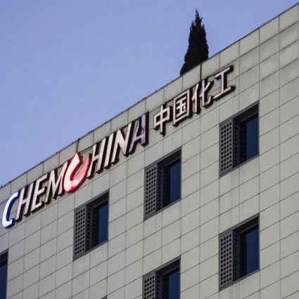 The building of the China National Chemical Corp., also known as ChemChina, in Beijing. Chinese regulators cleared ChemChina's US$43 billion takeover of Swiss seeds giant Syngenta, as only Indian regulators represent the final step on the regulatory front for the deal to go ahead. Photo: AFP