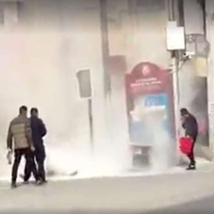 A screen grab from a video taken at the scene of the purported self-immolation in Kardze in Sichuan province on Saturday. Photo: Central Tibetan Administration