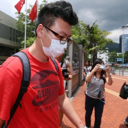 Li Haoxuan, one of six mainland tourists arrested at Hong Kong International Airport on suspicion of assaulting seven ground crew, appears at Tsuen Wan Court in 2015. Li was slapped with a HK$1,5000 fine after he pleaded guilty to causing a nuisance and annoyance by pouring water on a ground staff member the previous day. Photo: K.Y. Cheng