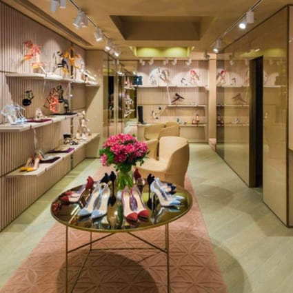 Inside Gianvito Rossi’s newly expanded store in Central, Hong Kong.