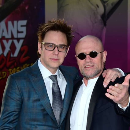 Writer and director James Gunn (left) and producer Kevin Feige arrive for the world premiere of Guardians of the Galaxy Vol. 2 in on Wednesday. Photo: AFP