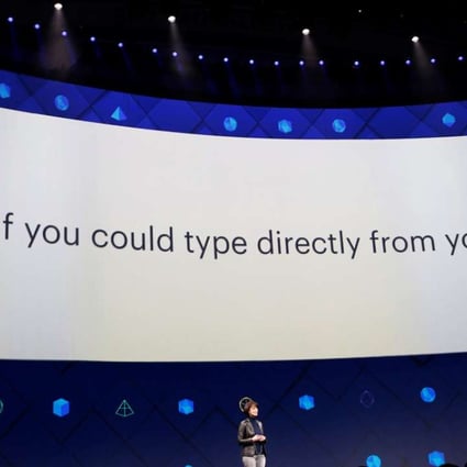 Regina Dugan, vice-president of engineering at Facebook, speaks on stage during the second day of the annual Facebook F8 developers conference in San Jose, California, on Wednesday. Photo: Reuters