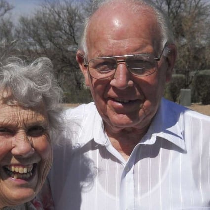 Joe Cotterill with his wife, Joyce Stranks. Picture: Green Valley News, Arizona