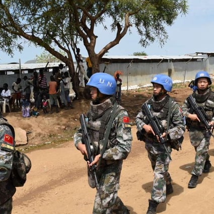 Chinese peacekeepers on patrol in Juba, the capital of South Sudan, last August. Photo: Xinhua