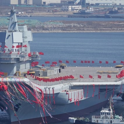China’s first domestically produced aircraft carrier, for now known as the Type 001A, might be renamed the Shandong when it is commissioned in 2020. Photo. Reuters