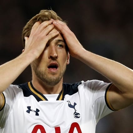 Tottenham Hotspur's English striker Harry Kane reacts after missing a chance. Photo: AFP