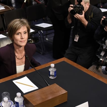 Former acting US Attorney General Sally Yates prepares to testify on MOnday before the Senate Judiciary Committee's Subcommittee on Crime and Terrorism on Russian interference in the US presidential election on Capitol Hill in Washington. Photo: TNS