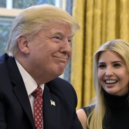 President Donald Trump, accompanied by his daughter Ivanka Trump, talks via video conference with International Space Station Commander Peggy Whitson on the International Space Station. Trump again delayed a decision on the Paris climate deal, with Ivanka Trump part of a team helping her father to decide on the agreement. Photo: AP