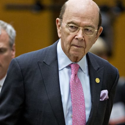 US Commerce Secretary Wilbur Ross arrives for a speech in Washington. Ross warned US dominance in the semi-conductor nat be eroded by China. Photo: Bloomberg