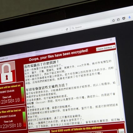 A screenshot of the warning screen from a purported ransomware attack, as captured by a computer user. Photo: AP