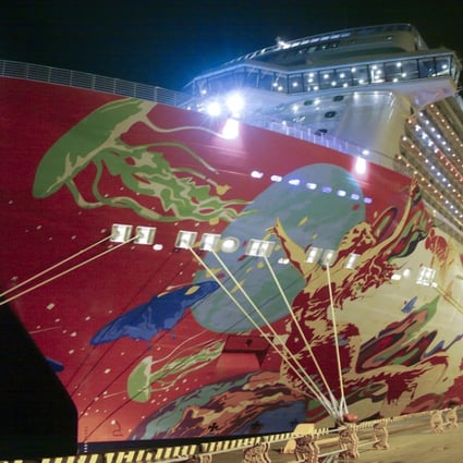 The Genting Dream moored in the port at Naha, Okinawa. Picture: Stuart Heaver