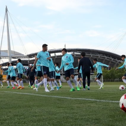 South Korean under-20s train ahead of the Fifa under-20 World Cup, which begins on May 20 in South Korea. Photo: EPA