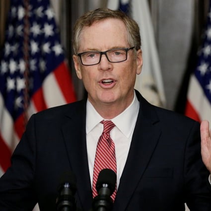 Robert Lighthizer speaks after he was sworn as US Trade Representative during a ceremony at the White House. He has officially informed the US Congress that the North American Free Trade Agreement will be renegotiated. Photo: Reuters