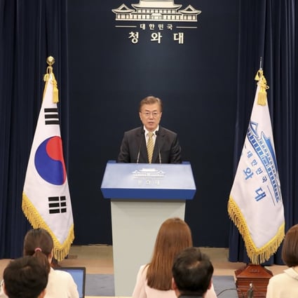 South Korean President Moon Jae-in announces his appointments. Photo: EPA