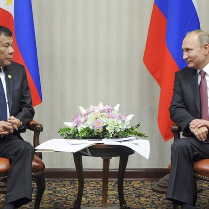 Philippine President Rodrigo Duterte meets Russian President Vladimir Putin in 2016. File photo: AP