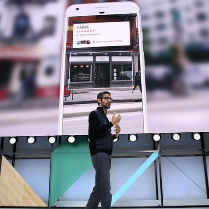 Google CEO Sundar Pichai highlighted a number of innovations at the Google I/O 2017 Conference, including upgrades to Google Assistant. Photo: AFP