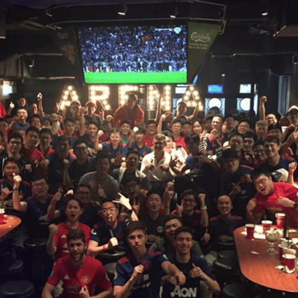 The Manchester United Supporters Club Hong Kong watch the Europa League final. Photo: MUSC