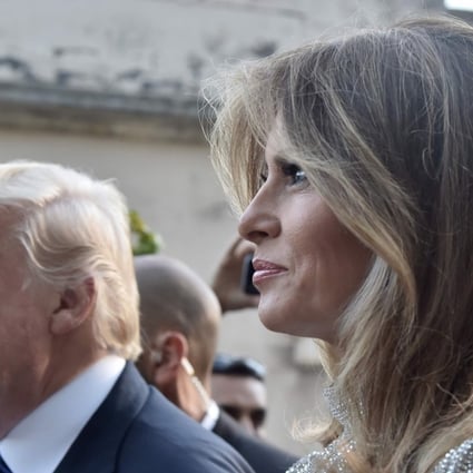 US President Donald Trump and US First Lady Melania Trump arrive for a concert of La Scala Philharmonic Orchestra at the ancient Greek Theatre of Taormina during the Heads of State and of Government G7 summit. Trump greeted Muslims celebrating the holy month of fasting a ‘joyful Ramadan.’ Photo: AFP