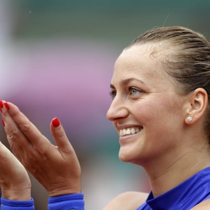 Czech Republic’s Petra Kvitova thanks the crowd after her victory over Julia Boserup in the French Open in Paris. Photo: AP