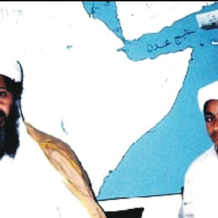No confirmed photographs exist of the young terrorist Hamza bin Laden (right) since his boyhood, when he was portrayed multiple times as an adoring son posing with his famous father. File photo: Handout