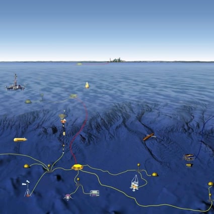 A graphic of China’s planned undersea monitoring system. Photo: Handout