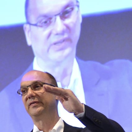 Andy Rubin, then Google senior vice-president, speaks at a conference in 2013. His company Essential Products announced the launch of a high-end smartphone and home assistant. Photo: AFP