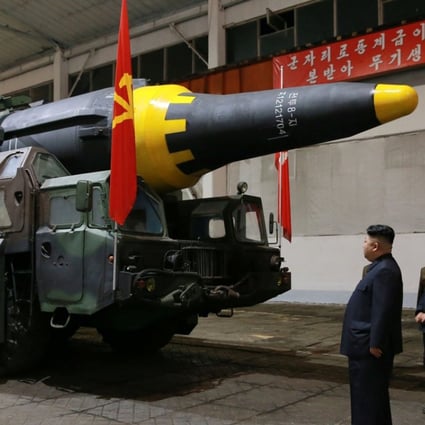 North Korean leader Kim Jong-un inspects a long-range strategic ballistic rocket in this photo released by North Korea's Korean Central News Agency on May 15. Photo: KCNA via Reuters