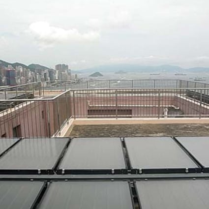 A solar panels system on Gateway Apartments’ rooftop heats water for the property’s 499 apartments.