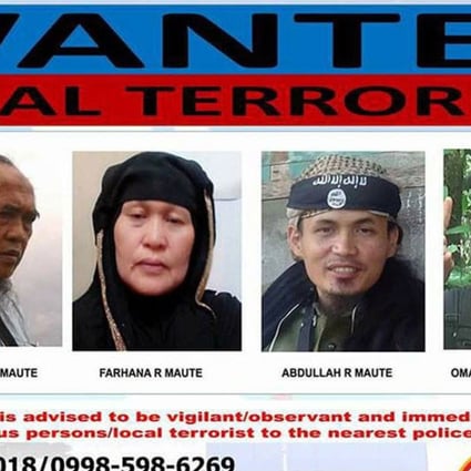 A wanted poster shows brothers Omarkhayam and Abdullah Maute (right), and their parents Cayamora and Farhana Maute, who have been detained. Photo: Handout