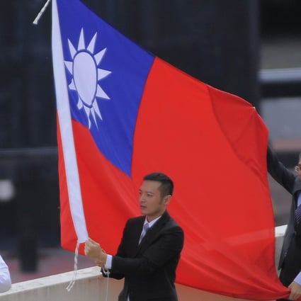 A group of officials take part in the farewell ceremony for the diplomatic delegation of Taiwan in Panama earlier this month. The Central American nation has switched diplomatic ties to Beijing. Photo: EPA