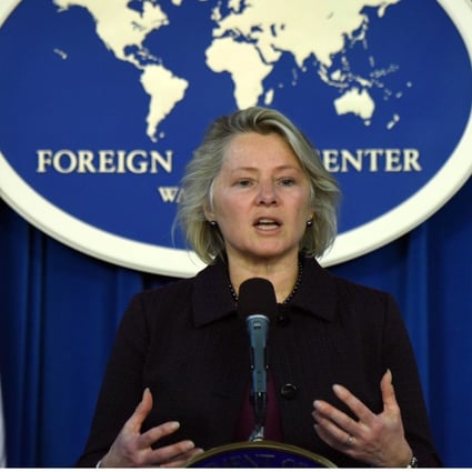 A file picture of acting assistant secretary of state Susan Thornton speaking at a press briefing in Washington in March. Photo: Xinhua