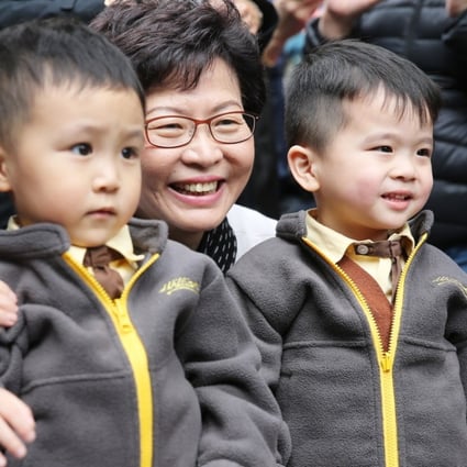 Chief executive-elect Carrie Lam Cheng Yuet-ngor meets residents in Hung Hom a day after winning the election in March. Photo: Sam Tsang
