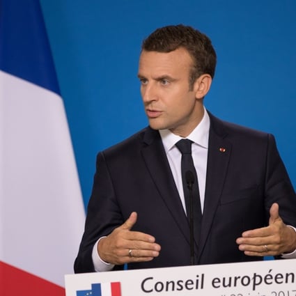 French president Emmanuel Macron urging t he EU to place limits on foreign takeovers, with a focus on China, especially since he believes the region should be not naive about free trade. Photo: Bloomberg