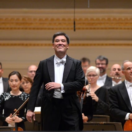 Conductor Alan Gilbert on stage during the opening night of the New York Philharmonic’s 125th season at Carnegie Hall. Photo: AFP