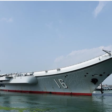 The Liaoning sets out from Qingdao in Shandong province on Sunday. Photo: Xinhua