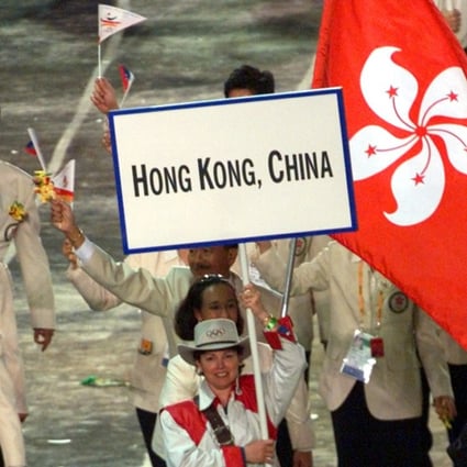 Hong Kong’s athletes at the opening ceremony for the 2000 Olympics in Sydney, the first Games as Hong Kong, China and flying the Bauhinia flag. Photo: AP
