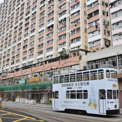 Apartments along Des Voeux Road West in Kennedy Town, Hong Kong. Some forecasts say property prices will drop by as much as 30 per cent over the next 12 months. Photo: SCMP