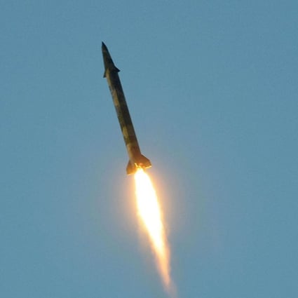 A undated photo released by North Korea's official Korean Central News Agency on May 30 shows the launch of a ballistic missile at an undisclosed location. Another ballistic missile was reportedly launched from a North Korean site on Tuesday morning, landing in waters near Japan. Photo: AFP