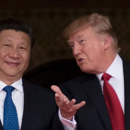 US President Donald Trump , right, welcoming Chinese President Xi Jinping to Trump’s Mar-a-Lago estate in West Palm Beach, Florida, in April. Photo: AFP