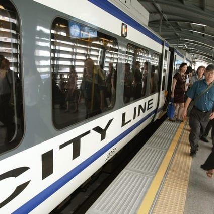 Thai passengers on the Suvarnabhumi Airport Rail Link. Photo: EPA